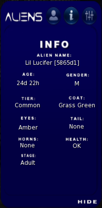 Aliens HUD info page